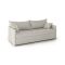 Divano Letto 3 Posti Beige Sfoderabile Lavabile 205x86 cm, Idrorepellente Letto Estraibile Materasso Incluso Rete a Doghe Made in Italy - Avellana