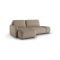 Divano Letto con Penisola Beige Contenitore Reclinabile 229x148 cm, Cuscini Sfoderabili - Rezzo