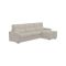 Divano Letto con Penisola Beige Sfoderabile Contenitore 280x160 cm, Idrorepellente Multiposizione Trasformabile in Letto Made in Italy - Pusiano