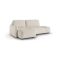 Divano Letto con Penisola Bianco Crema Contenitore Reclinabile 229x148 cm, Cuscini Sfoderabili - Rezzo