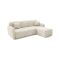 Divano Letto con Penisola Bianco Crema Contenitore Reclinabile 245x185 cm, Reversibile - Ranco