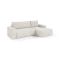 Divano Letto con Penisola Bianco Crema Contenitore Reclinabile 268x163 cm, Cuscini Sfoderabili - Folgarida