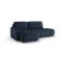 Divano Letto con Penisola blu Contenitore Reclinabile 229x148 cm, Cuscini Sfoderabili - Rezzo