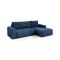 Divano Letto con Penisola blu Contenitore Reclinabile 268x163 cm, Cuscini Sfoderabili - Folgarida