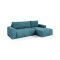 Divano Letto con Penisola blu Petrolio Contenitore Reclinabile 268x163 cm, Cuscini Sfoderabili - Folgarida