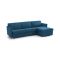Divano Letto con Penisola blu Sfoderabile Contenitore 260x160 cm, Idrorepellente Multiposizione Trasformabile in Letto Made in Italy - Scordia