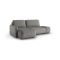 Divano Letto con Penisola Grigio Contenitore Reclinabile 229x148 cm, Cuscini Sfoderabili - Rezzo