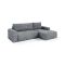 Divano Letto con Penisola Grigio Contenitore Reclinabile 268x163 cm, Cuscini Sfoderabili - Folgarida
