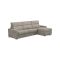 Divano Letto con Penisola Grigio Tortora Sfoderabile Contenitore 280x160 cm, Idrorepellente Multiposizione Made in Italy - Celleno