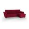 Divano Letto con Penisola Rosso Sfoderabile Contenitore 285x160 cm, Idrorepellente Multiposizione Trasformabile in Letto Made in Italy - Tolle