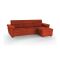 Divano letto con penisola Tolle, 285x160 h100 cm, Arancione