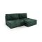 Divano Letto con Penisola Verde Contenitore Cuscini Sfoderabili 210x149 cm, Reclinabile - Pergola