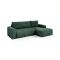 Divano Letto con Penisola Verde Contenitore Reclinabile 268x163 cm, Cuscini Sfoderabili - Folgarida