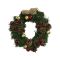 Ghirlanda da Natale Zogno, 35x35 h3 cm, Verde e Rosso