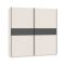 Guardaroba 2 Ante Beige Cashmere Nero Antracite 2 Ripiani Appendiabiti 200x204h cm, 2 Ante - Nalika