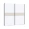 Guardaroba 2 Ante Bianco Beige Cashmere 2 Ripiani Appendiabiti 200x204h cm, 2 Ante - Nalika