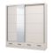 Guardaroba 2 Ante Bianco Crema Nero 4 Ripiani Appendiabiti 205x216h cm, 2 Cassetti - Copala