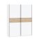 Guardaroba 2 Ante Bianco Marrone Rovere 2 Ripiani Appendiabiti 150x204h cm, 2 Ante - Manita