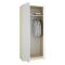 Guardaroba 2 Ante Bianco Marrone Rovere Appendiabiti Cassetti 51x204h cm, un Ripiano - Tulot