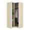 Guardaroba 2 Ante Bianco Marrone Rovere Appendiabiti Cassetti 95x204h cm, 4 Ripiani - Luber