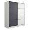 Guardaroba 2 Ante Bianco Nero Antracite 5 Ripiani Appendiabiti 180x210h cm, Apertura Scorrevole - Cuvio
