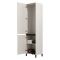 Guardaroba 2 Ante Bianco Nero Appendiabiti 2 Ripiani 54.5x205.5h cm, 3 Vani - Monta