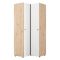 Guardaroba 2 Ante Bianco Opaco Marrone Rovere Nodi 4 Ripiani Appendiabiti 95x208h cm, Apertura Battente - Tavole