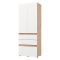 Guardaroba 2 Ante Bianco Opaco Marrone Rovere Nodi Appendiabiti 3 Cassetti 79x208h cm, un Ripiano - Venas