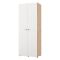 Guardaroba 2 Ante Bianco Opaco Marrone Rovere Nodi Appendiabiti un Ripiano 79x208h cm, 2 Ante - Pomar