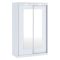 Guardaroba 2 Ante Bianco Traparente 2 Ripiani Appendiabiti 120x195h cm, 2 Ante - Lesela