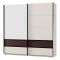 Guardaroba 2 Ante Marrone Noce Bianco Crema 2 Ripiani Appendiabiti 220x217h cm, Apertura Scorrevole - Vangvi