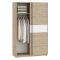 Guardaroba 2 Ante Marrone Rovere Bianco 2 Ripiani Appendiabiti 120x204h cm, 2 Ante - Maba