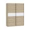 Guardaroba 2 Ante Marrone Rovere Bianco 2 Ripiani Appendiabiti 150x204h cm, 2 Ante - Manita