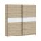 Guardaroba 2 Ante Marrone Rovere Bianco 2 Ripiani Appendiabiti 200x204h cm, 2 Ante - Nalika