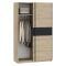 Guardaroba 2 Ante Marrone Rovere Nero Antracite 2 Ripiani Appendiabiti 120x204h cm, 2 Ante - Maba