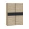 Guardaroba 2 Ante Marrone Rovere Nero Antracite 2 Ripiani Appendiabiti 150x204h cm, 2 Ante - Manita
