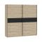 Guardaroba 2 Ante Marrone Rovere Nero Antracite 2 Ripiani Appendiabiti 200x204h cm, 2 Ante - Nalika