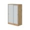 Guardaroba 2 Ante Marrone Rovere Nodi Bianco 2 Ripiani Apertura Scorrevole 77x119h cm, 3 Vani - Stelvio