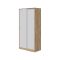 Guardaroba 2 Ante Marrone Rovere Nodi Bianco 4 Ripiani Appendiabiti 100x200h cm, Apertura Scorrevole - Orgosolo