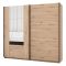 Guardaroba 2 Ante Marrone Rovere Nodi Nero 2 Ripiani Appendiabiti 220x205h cm, Apertura Scorrevole - Lalibe