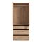 Guardaroba 2 Ante Marrone Rovere Nodi Nero Appendiabiti 3 Cassetti 93x211h cm, un Ripiano - Vimercatii