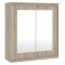 Guardaroba 2 Ante Marrone Rovere Traparente Appendiabiti 5 Ripiani 180x195h cm, 2 Ante - Lesale