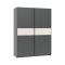 Guardaroba 2 Ante Nero Antracite Beige Cashmere 2 Ripiani Appendiabiti 150x204h cm, 2 Ante - Manita