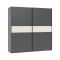 Guardaroba 2 Ante Nero Antracite Beige Cashmere 2 Ripiani Appendiabiti 200x204h cm, 2 Ante - Nalika