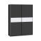 Guardaroba 2 Ante Nero Antracite Bianco 2 Ripiani Appendiabiti 150x204h cm, 2 Ante - Manita