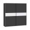 Guardaroba 2 Ante Nero Antracite Bianco 2 Ripiani Appendiabiti 200x204h cm, 2 Ante - Nalika