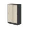 Guardaroba 2 Ante Nero Antracite Marrone Rovere 2 Ripiani 2 Ante 77x119h cm, Apertura Scorrevole - Stelvio