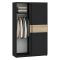Guardaroba 2 Ante Nero Antracite Marrone Rovere 2 Ripiani Appendiabiti 120x204h cm, 2 Ante - Maba