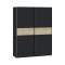 Guardaroba 2 Ante Nero Antracite Marrone Rovere 2 Ripiani Appendiabiti 150x204h cm, 2 Ante - Manita