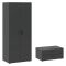 Guardaroba 2 Ante Nero Antracite Nero un Ripiano 2 Cassetti 74x214h cm, Appendiabiti - Buriasco